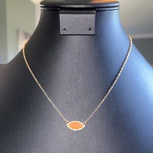 LC Lauren Conrad Gold Necklace with Orange Marquise Stone